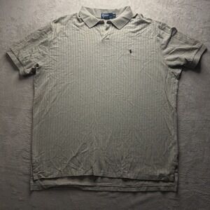 Vintage Polo Ralph Lauren Johnny Collar Rib Knit Polo Mens 2XL Beige Y2K Preppy